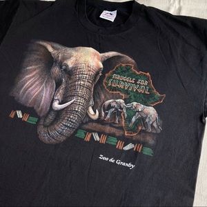 Vintage 90s Granby Zoo Elephant Cotton Graphic Tee Shirt